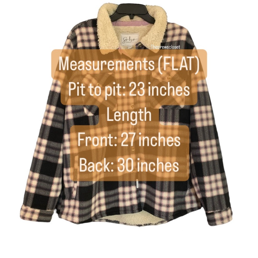Soho Threads Plaid Sherpa Lined Button Down Jacket - image 2